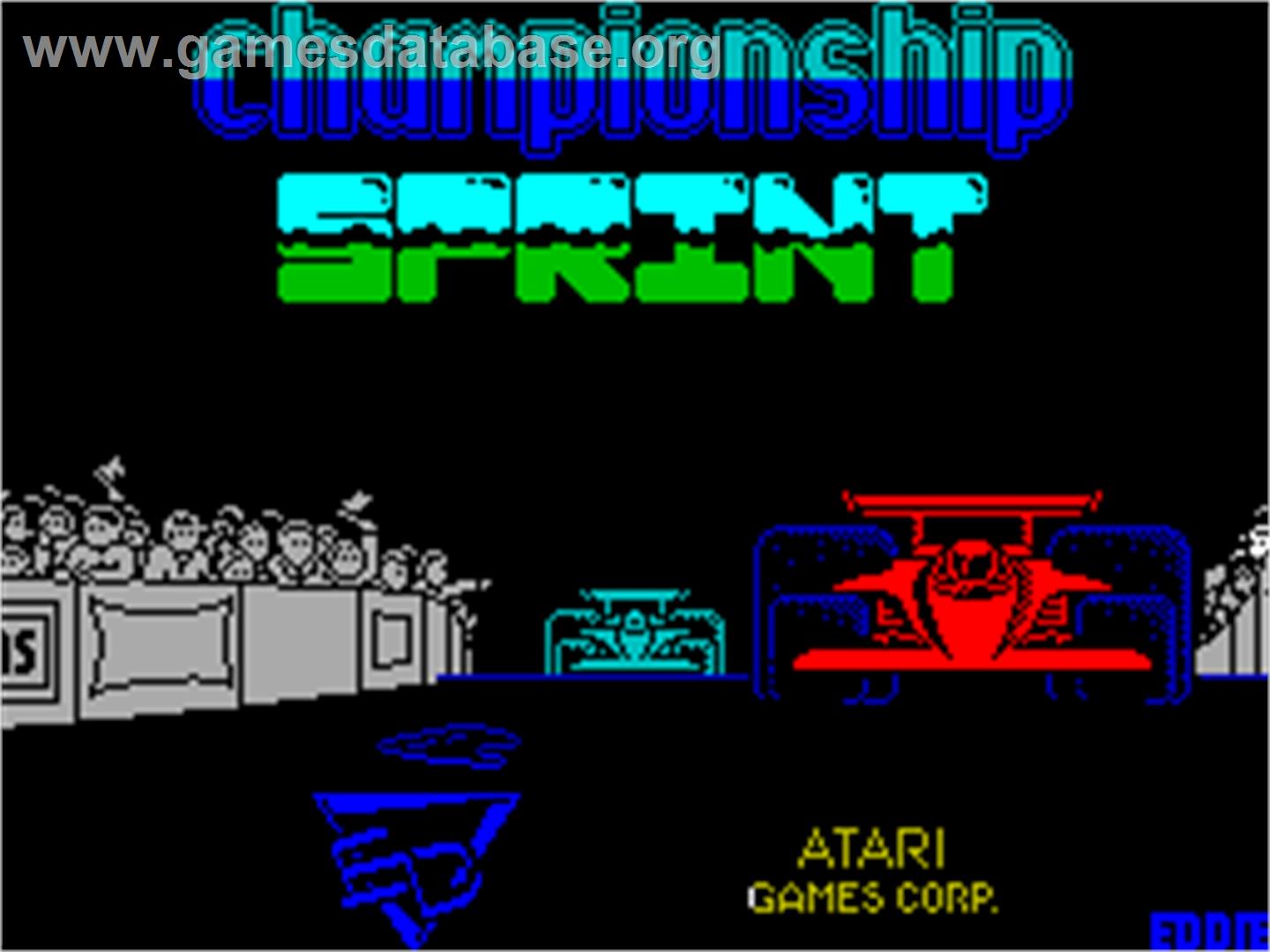 Championship Sprint - Sinclair ZX Spectrum - Artwork - Title Screen