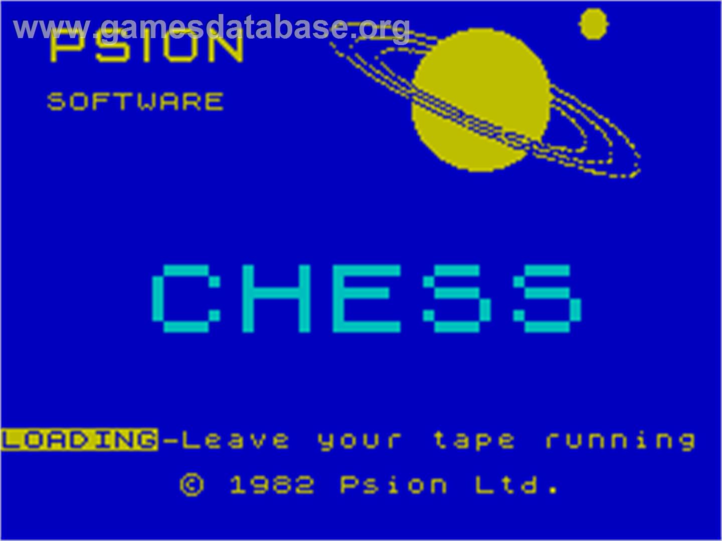 Chess - Sinclair ZX Spectrum - Artwork - Title Screen