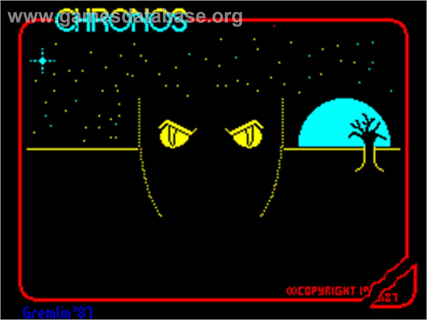 Chronos: A Tapestry of Time - Sinclair ZX Spectrum - Artwork - Title Screen