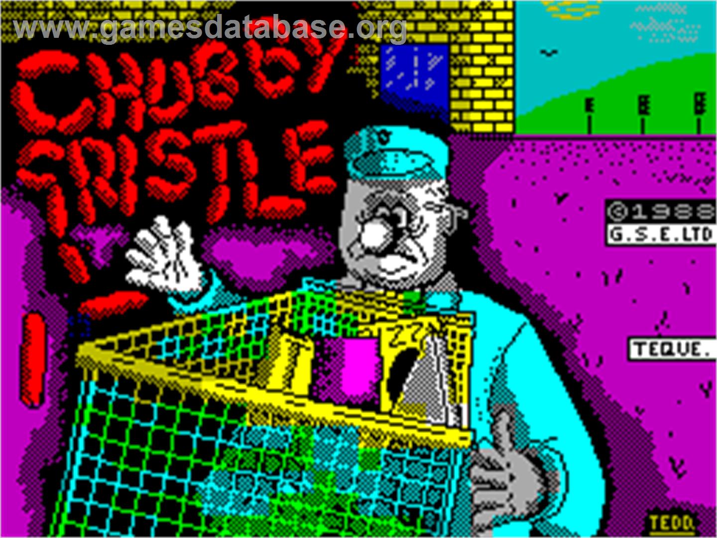 Chubby Gristle - Sinclair ZX Spectrum - Artwork - Title Screen