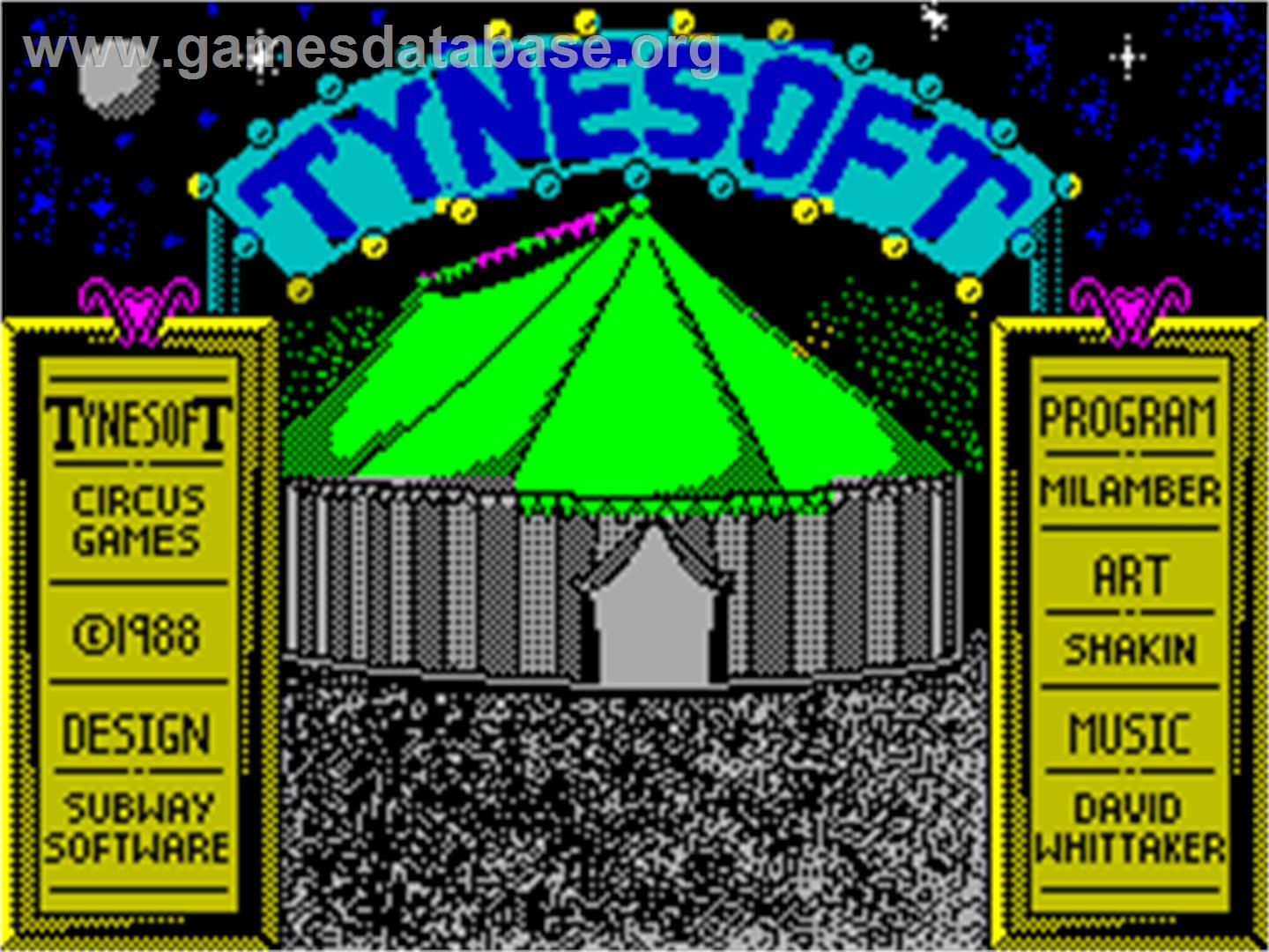 Circus Games - Sinclair ZX Spectrum - Artwork - Title Screen