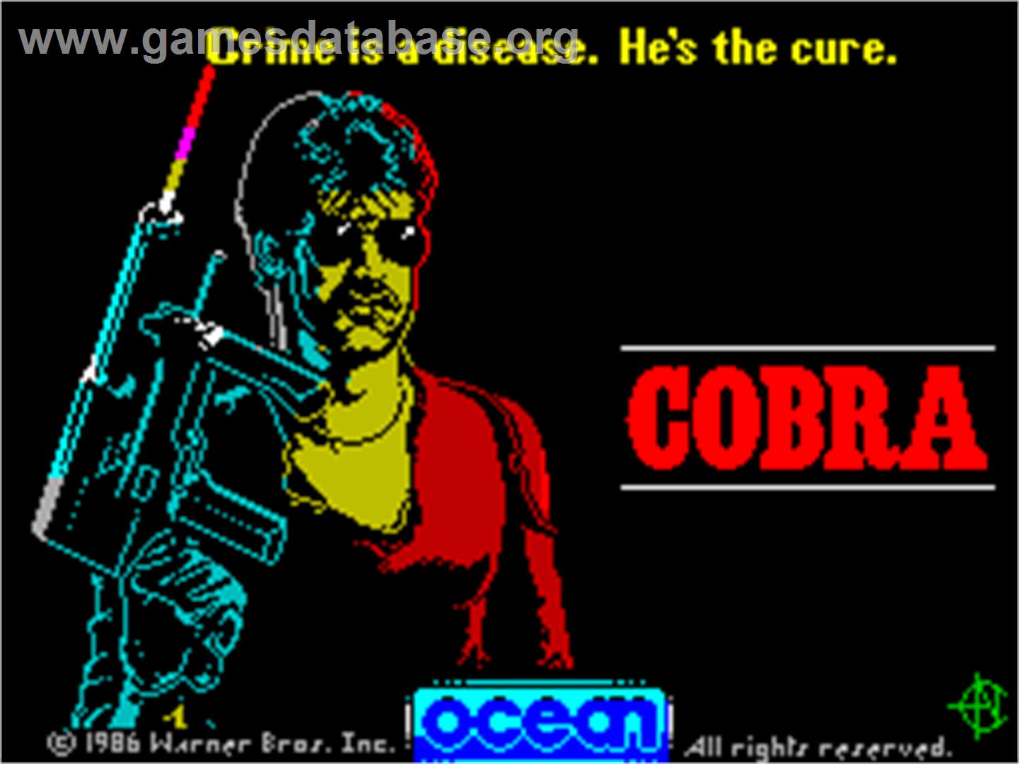 Cobra - Sinclair ZX Spectrum - Artwork - Title Screen