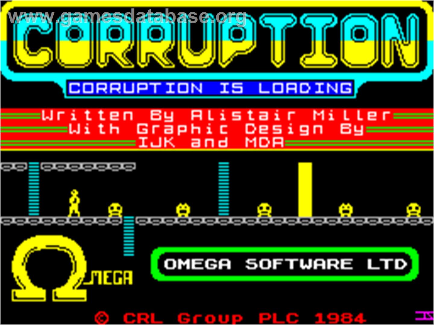 Corruption - Sinclair ZX Spectrum - Artwork - Title Screen