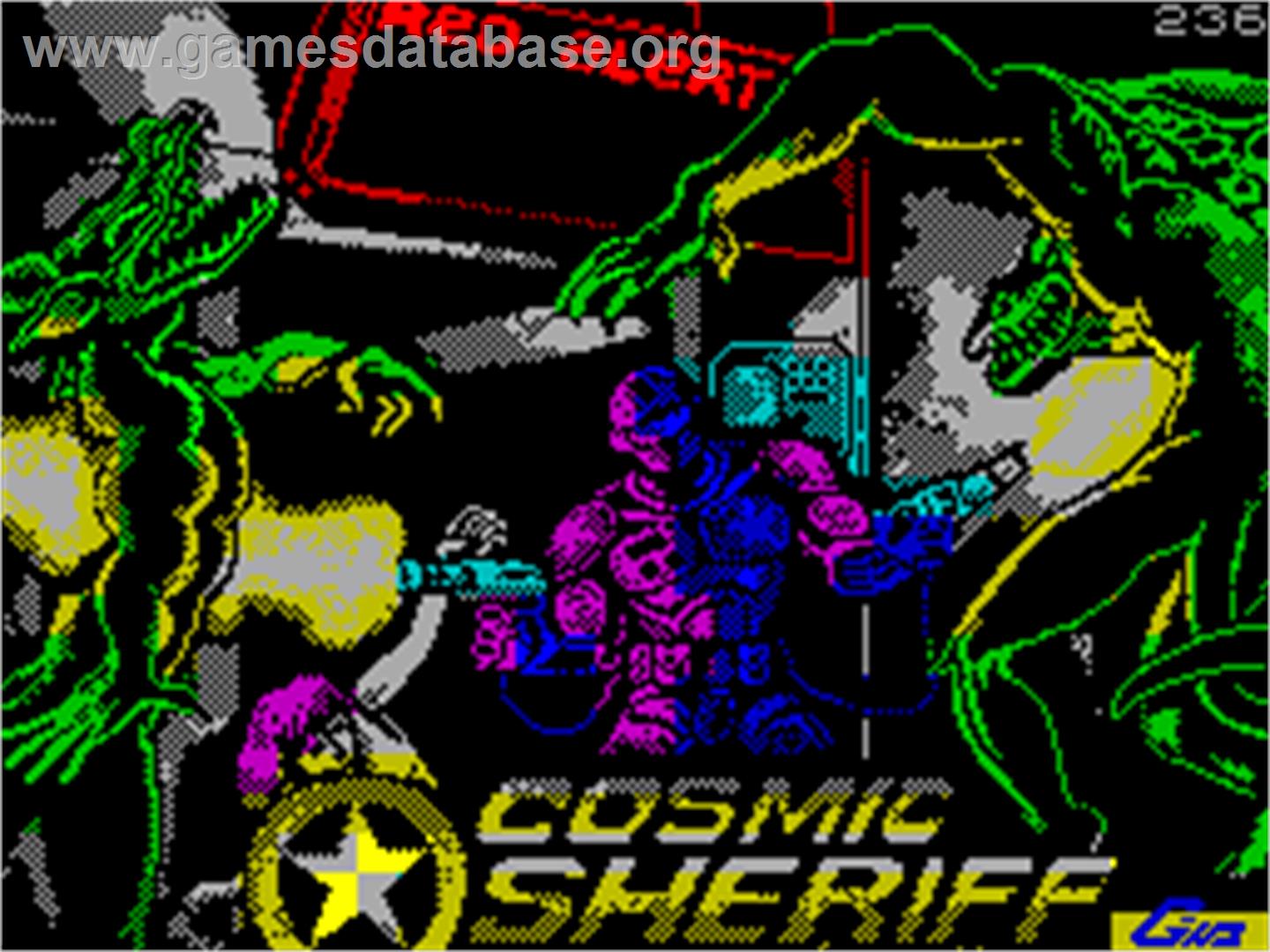 Cosmic Sheriff - Sinclair ZX Spectrum - Artwork - Title Screen