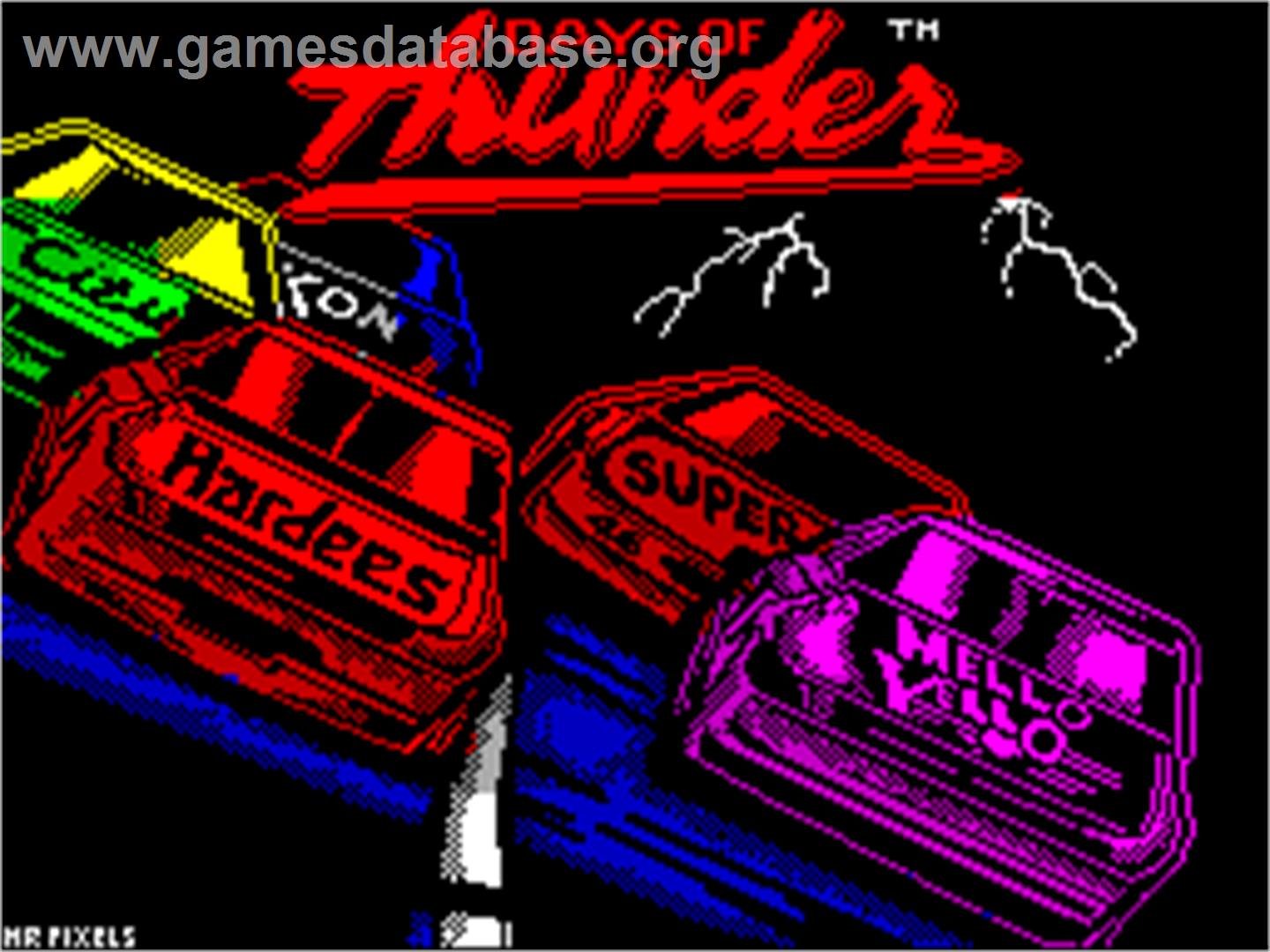 Days of Thunder - Sinclair ZX Spectrum - Artwork - Title Screen