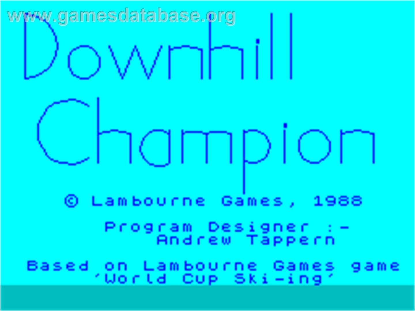 Downhill Challenge - Sinclair ZX Spectrum - Artwork - Title Screen