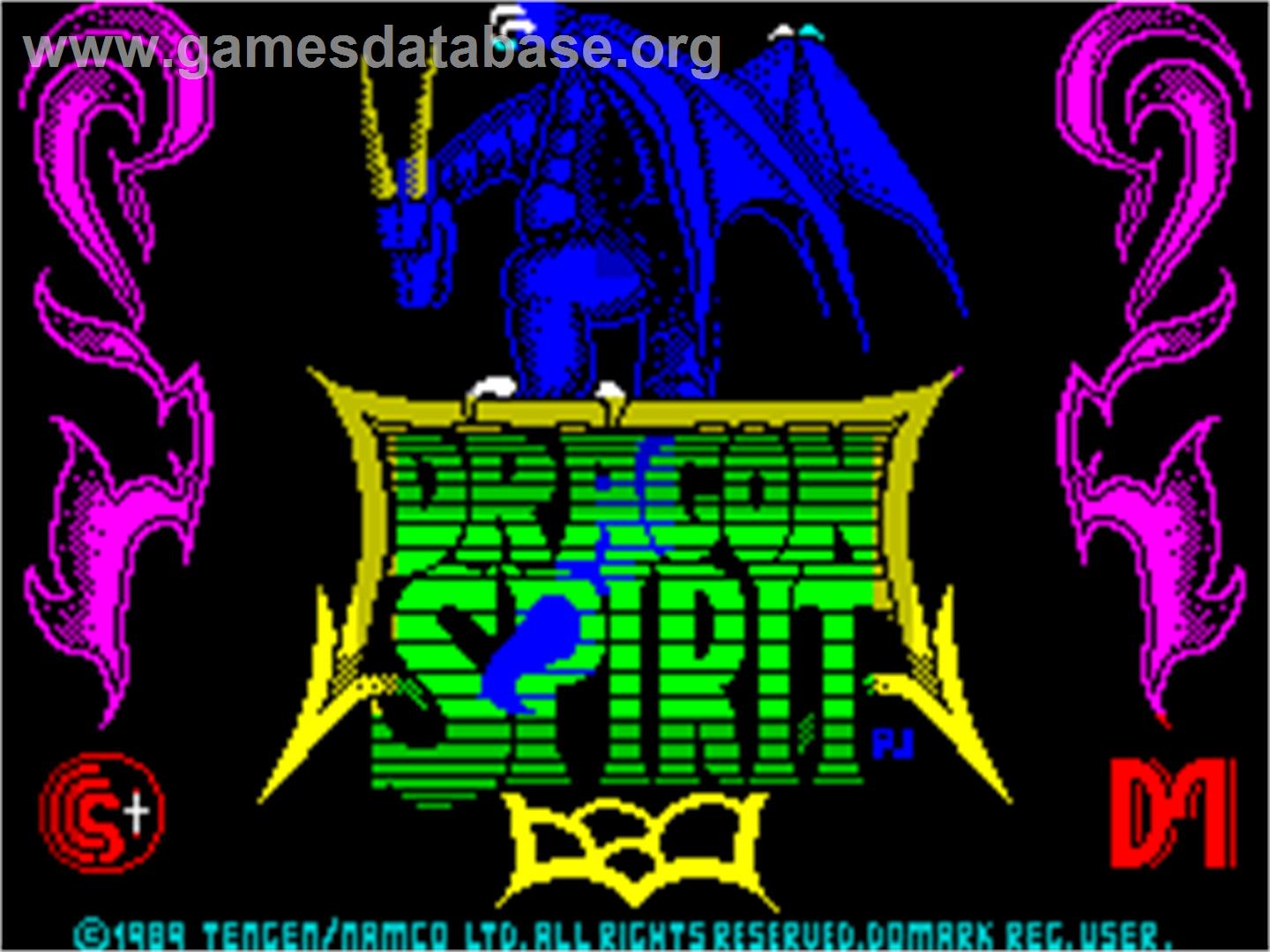 Dragon Spirit: The New Legend - Sinclair ZX Spectrum - Artwork - Title Screen