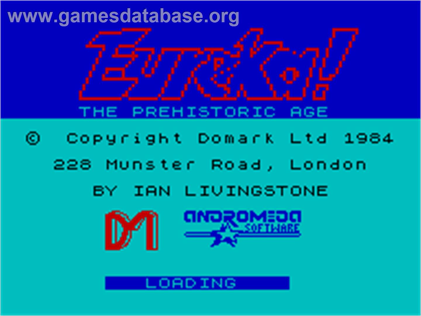 Eureka! - Sinclair ZX Spectrum - Artwork - Title Screen