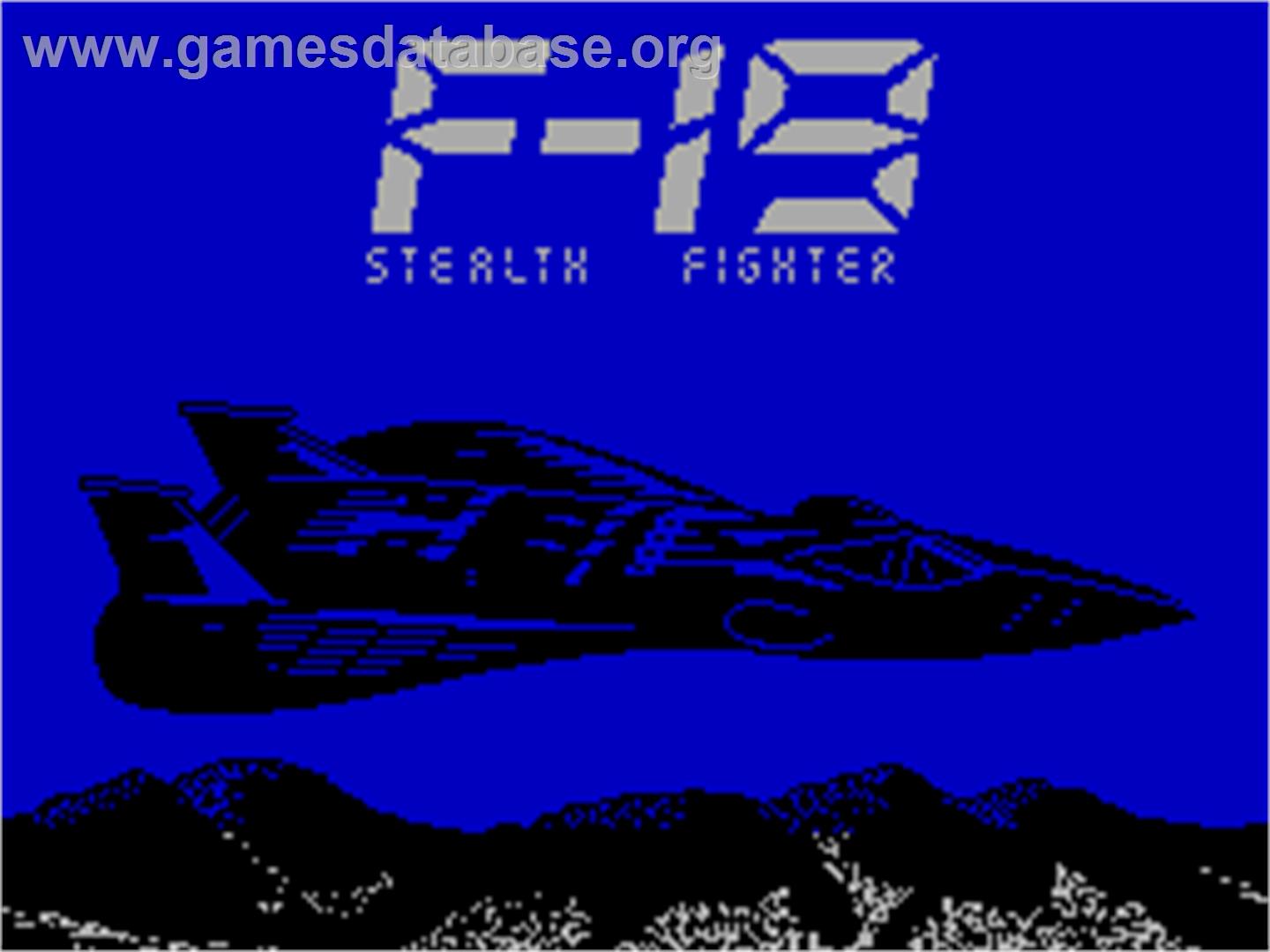 F-19 Stealth Fighter - Sinclair ZX Spectrum - Artwork - Title Screen