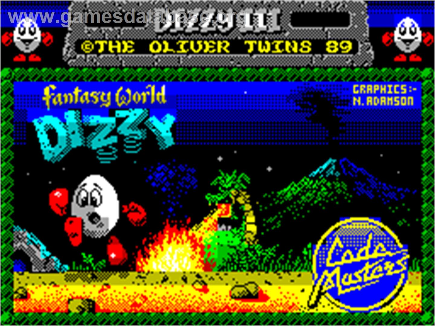 Fantasy World Dizzy - Sinclair ZX Spectrum - Artwork - Title Screen