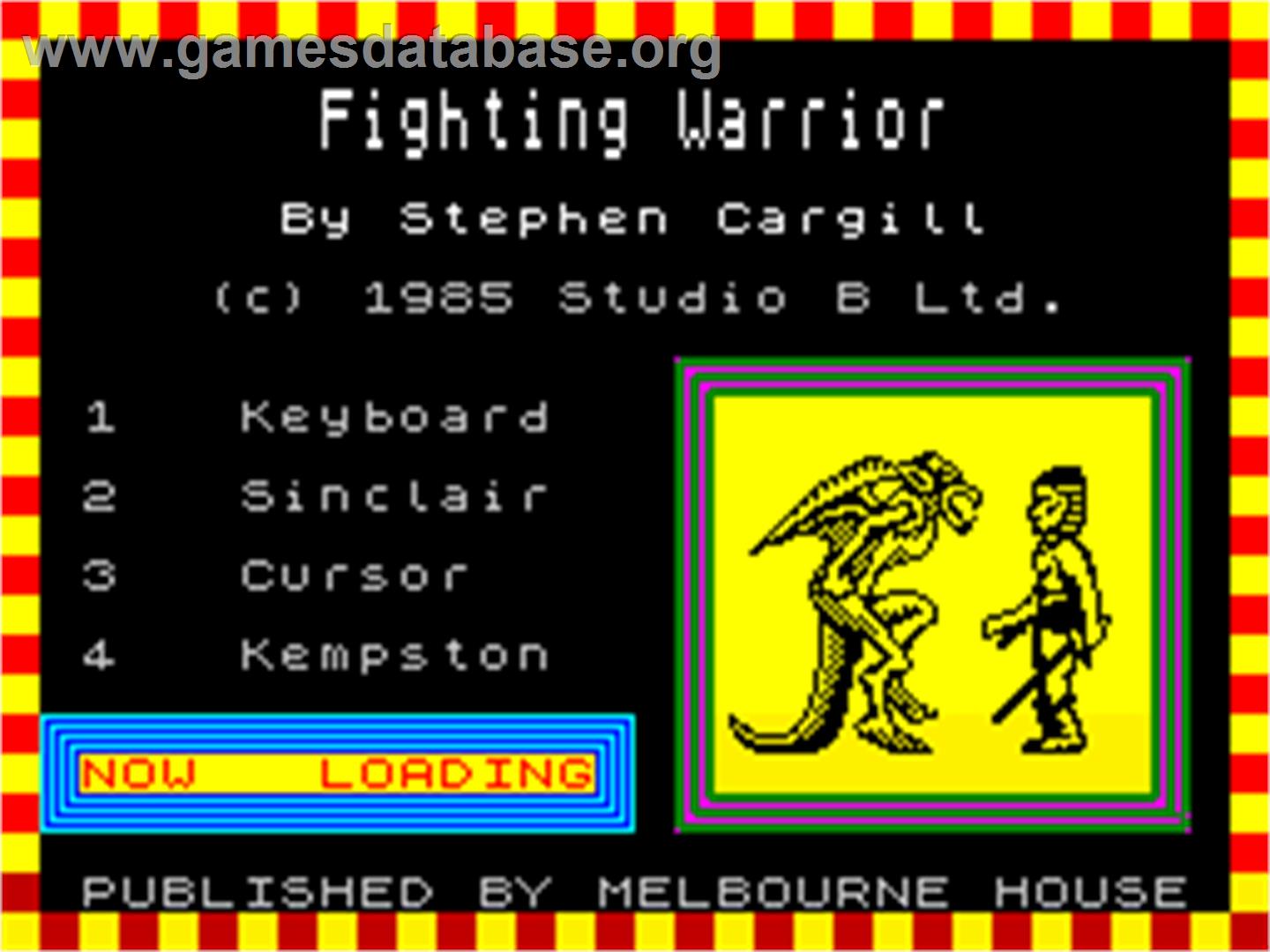 Fighting Warrior - Sinclair ZX Spectrum - Artwork - Title Screen