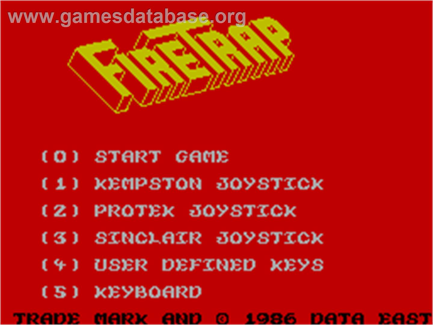 FireTrap - Sinclair ZX Spectrum - Artwork - Title Screen