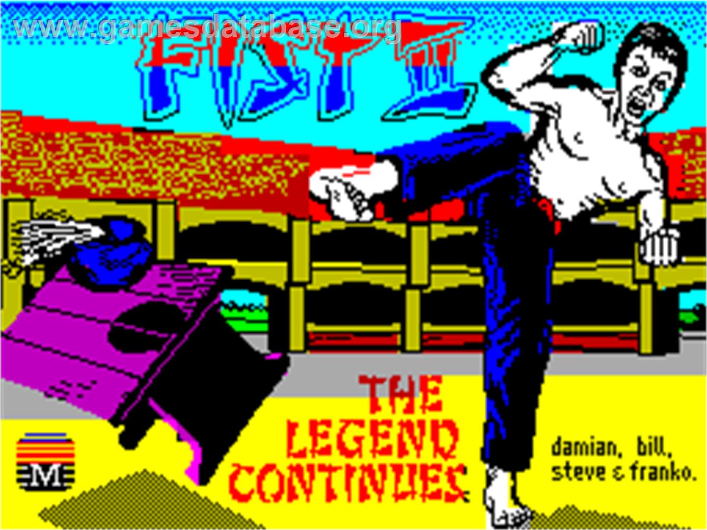 Fist II: The Legend Continues - Sinclair ZX Spectrum - Artwork - Title Screen