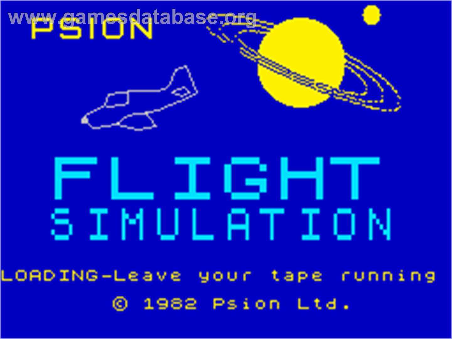 Flight Simulation - Sinclair ZX Spectrum - Artwork - Title Screen