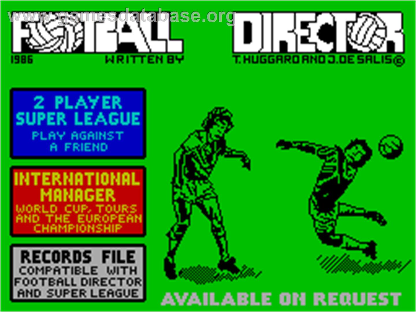 Football Director - Sinclair ZX Spectrum - Artwork - Title Screen