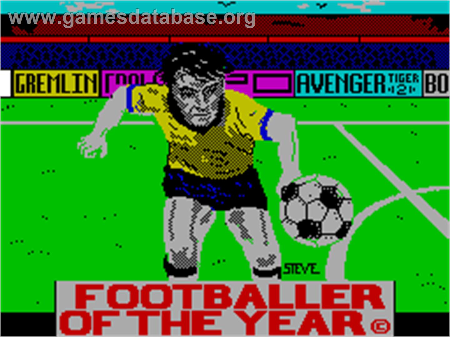 Footballer of the Year - Sinclair ZX Spectrum - Artwork - Title Screen