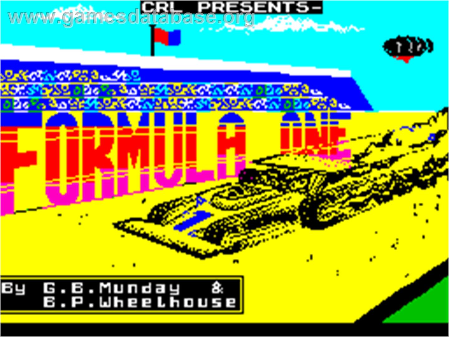 Formula One - Sinclair ZX Spectrum - Artwork - Title Screen
