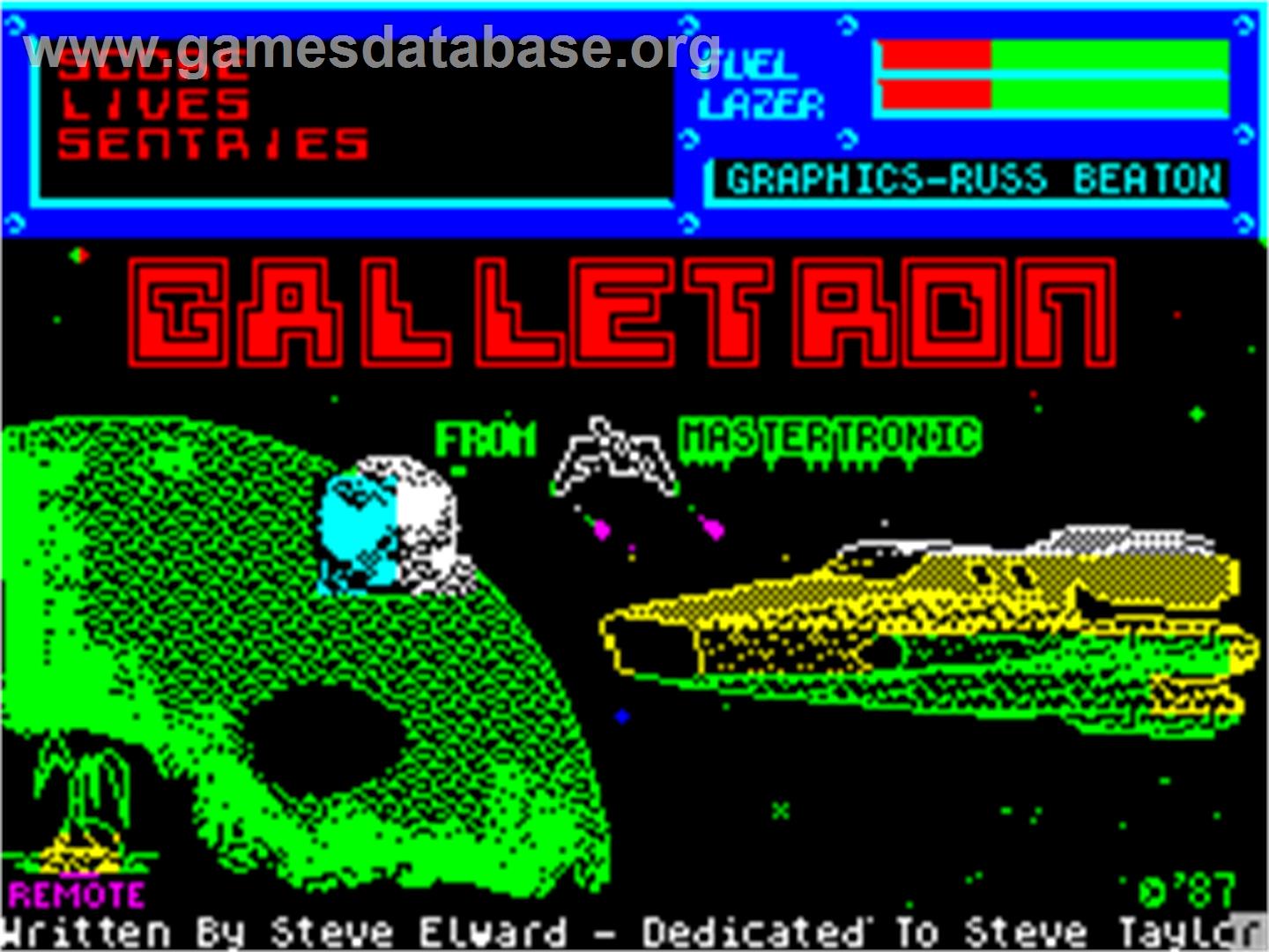 Galletron - Sinclair ZX Spectrum - Artwork - Title Screen