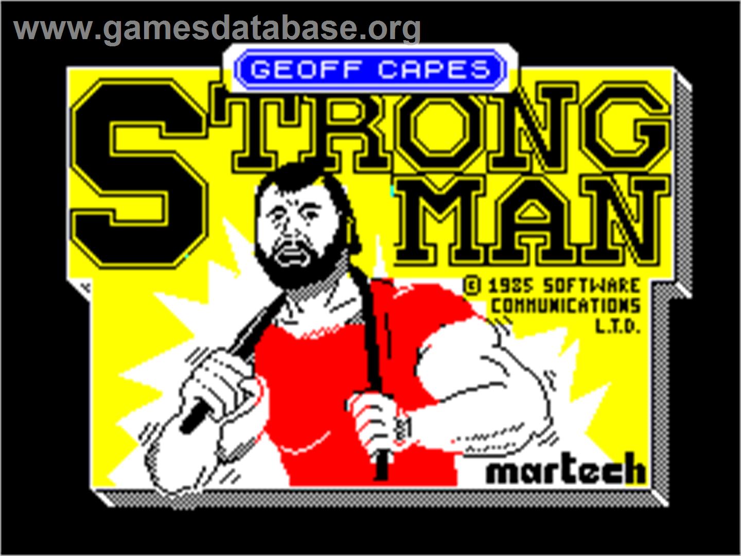 Geoff Capes Strongman - Sinclair ZX Spectrum - Artwork - Title Screen