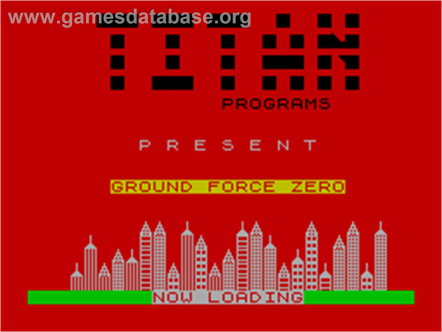 Ground Force Zero - Sinclair ZX Spectrum - Artwork - Title Screen