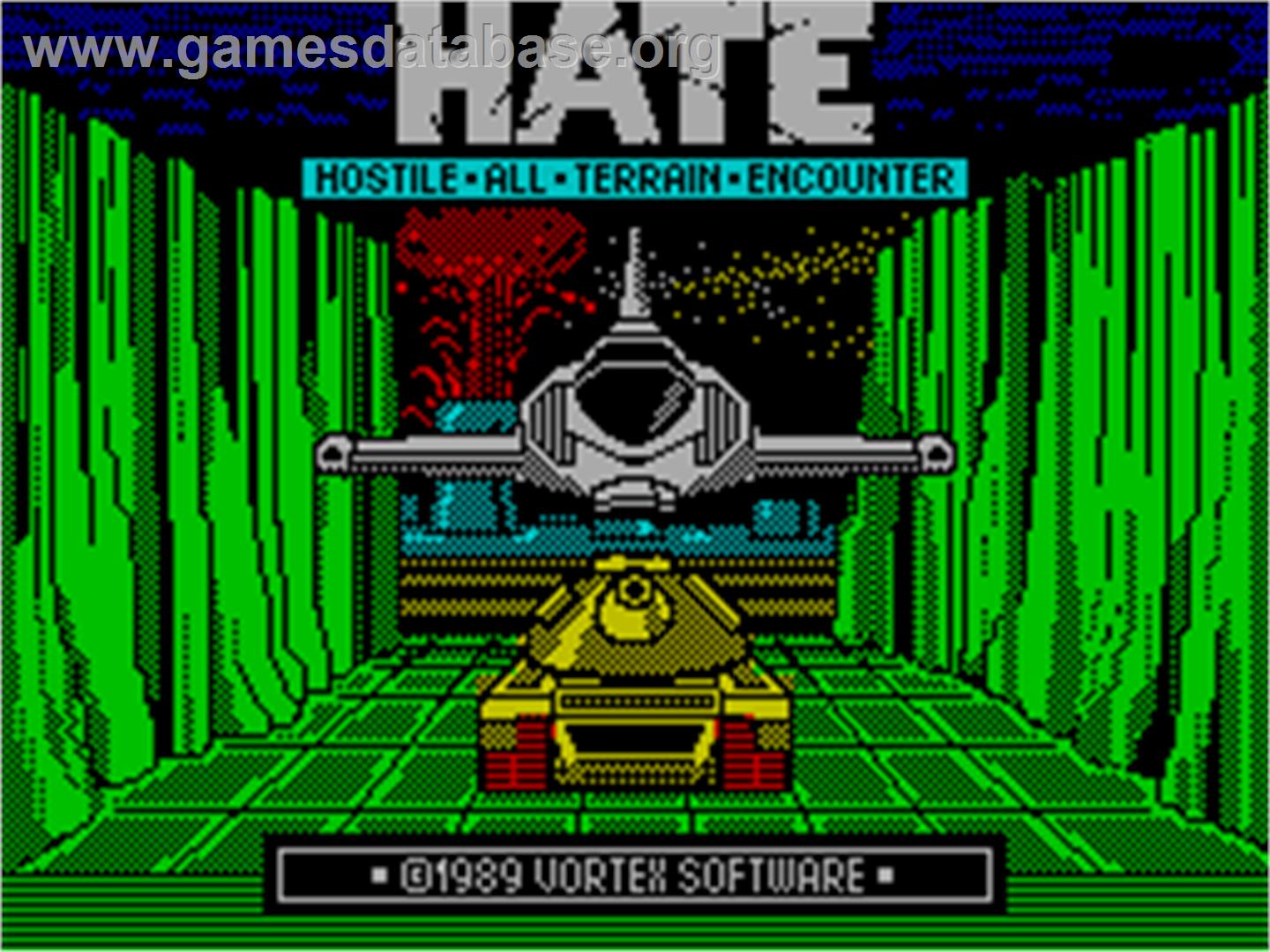 H.A.T.E. - Sinclair ZX Spectrum - Artwork - Title Screen