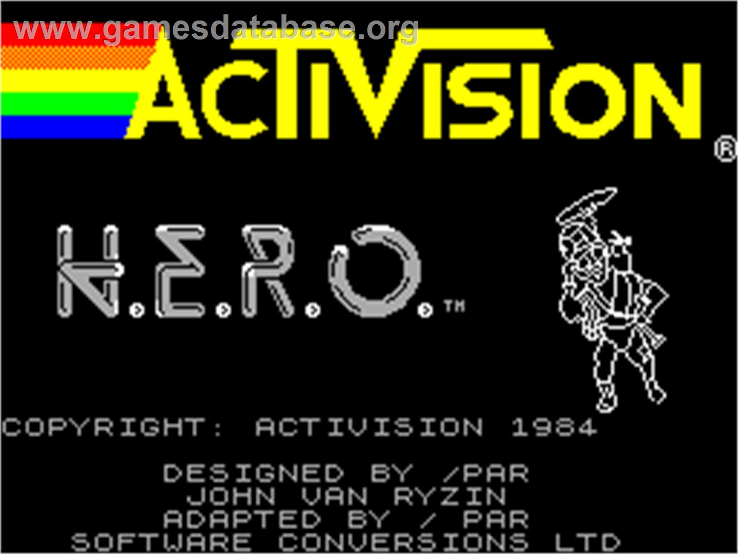 H.E.R.O. - Sinclair ZX Spectrum - Artwork - Title Screen