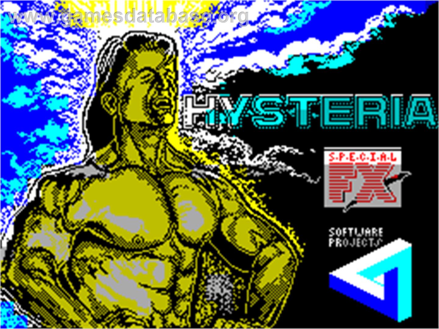 Hysteria - Sinclair ZX Spectrum - Artwork - Title Screen