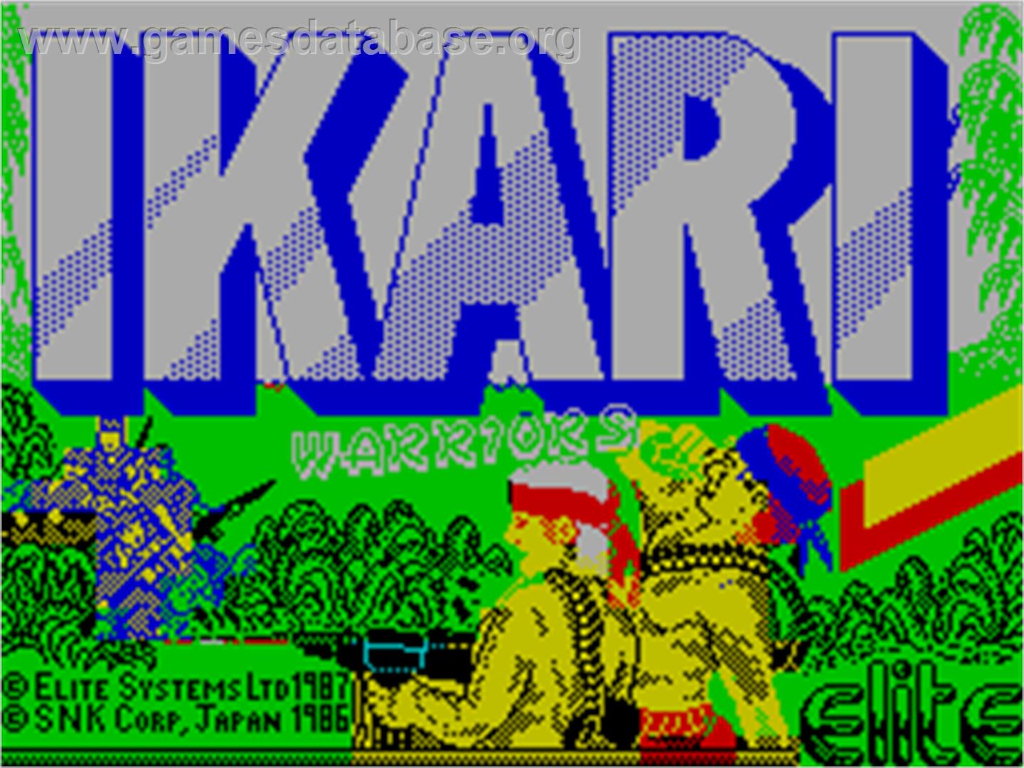 Ikari Warriors II: Victory Road - Sinclair ZX Spectrum - Artwork - Title Screen