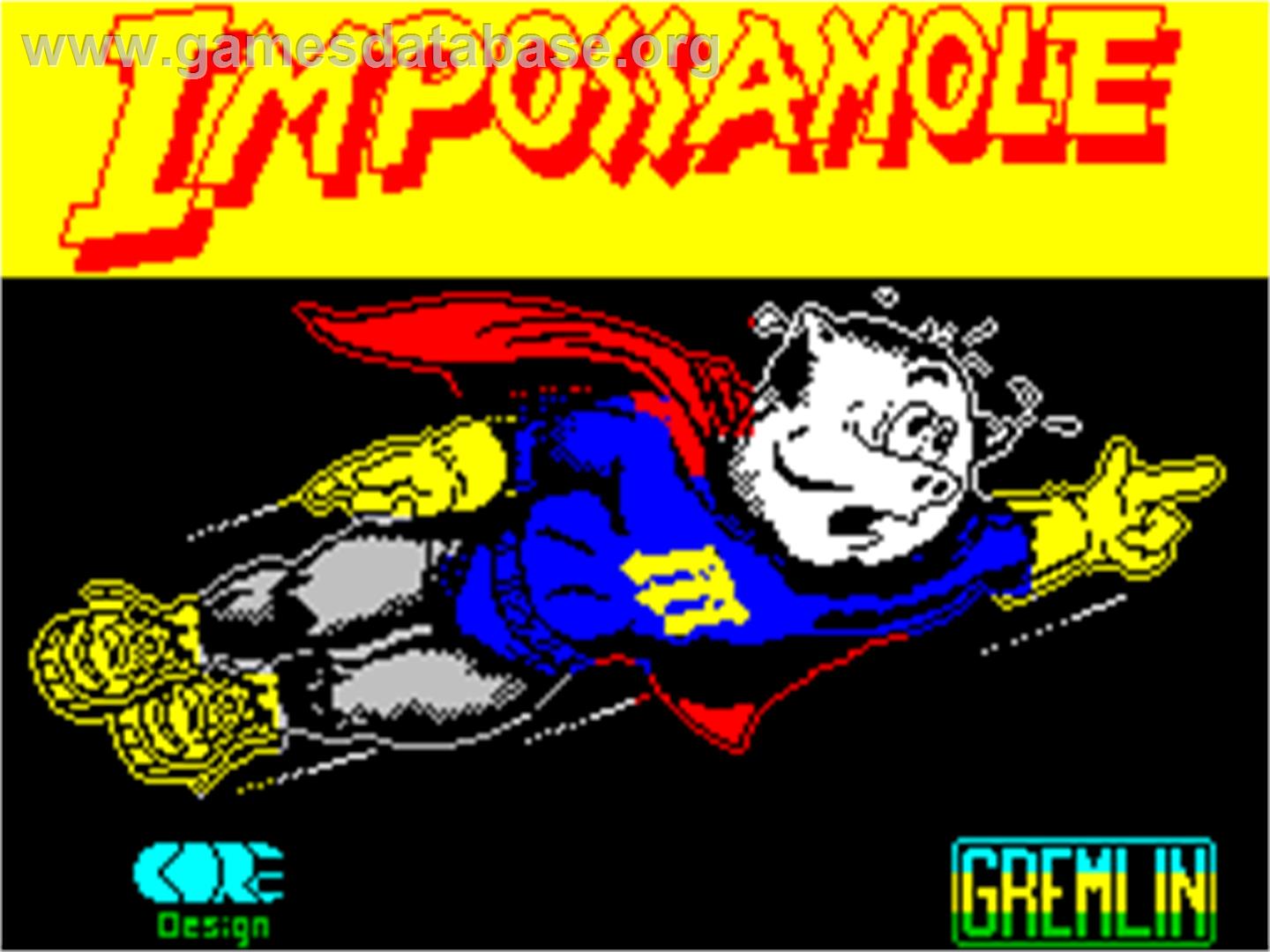 Impossamole - Sinclair ZX Spectrum - Artwork - Title Screen