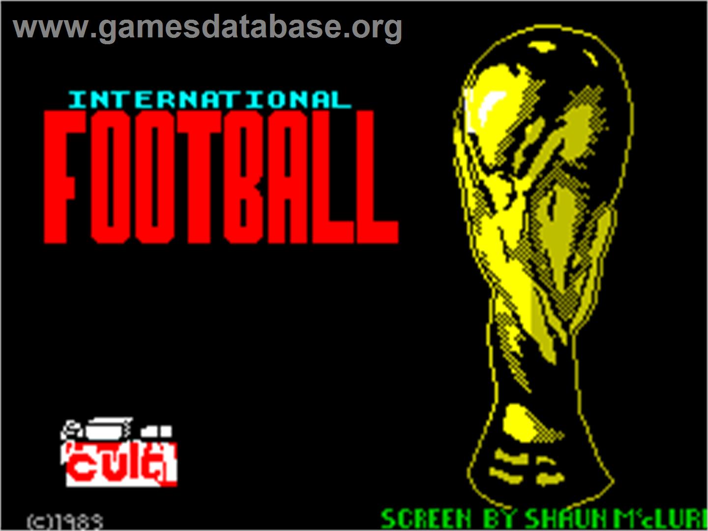 International Football - Sinclair ZX Spectrum - Artwork - Title Screen