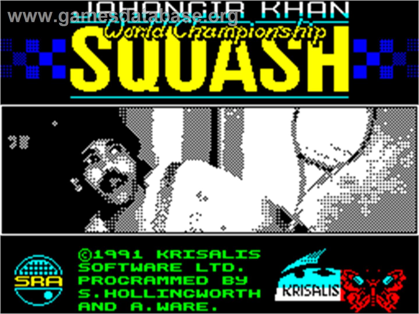 Jahangir Khan's World Championship Squash - Sinclair ZX Spectrum - Artwork - Title Screen