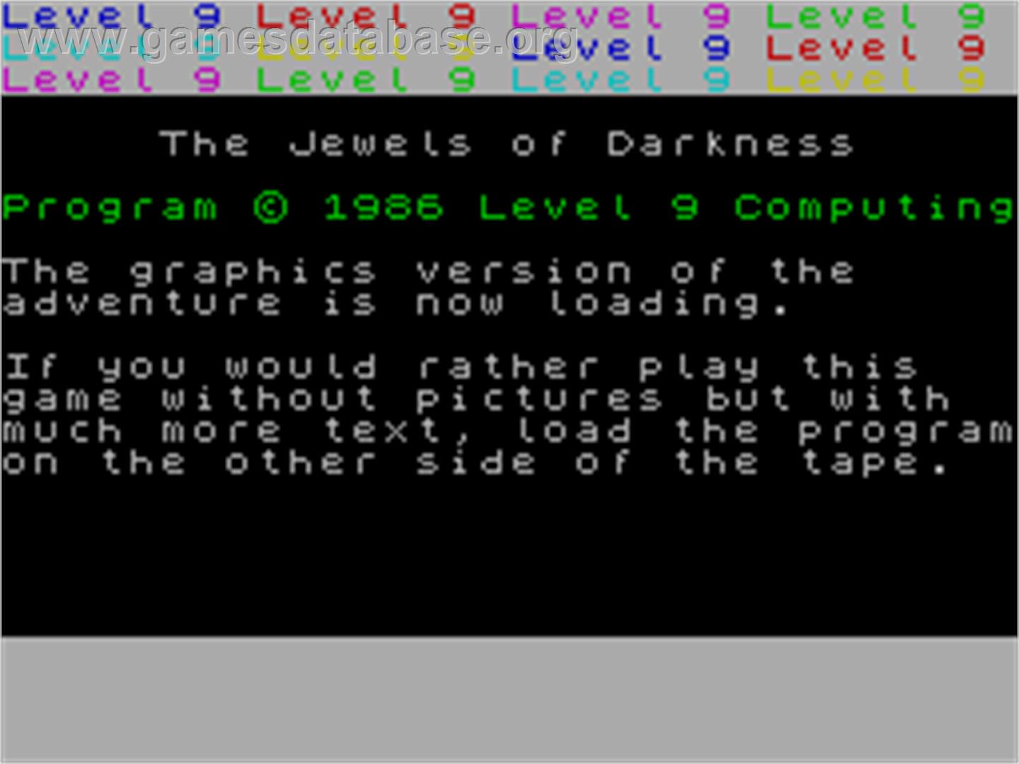 Jewels of Darkness - Sinclair ZX Spectrum - Artwork - Title Screen