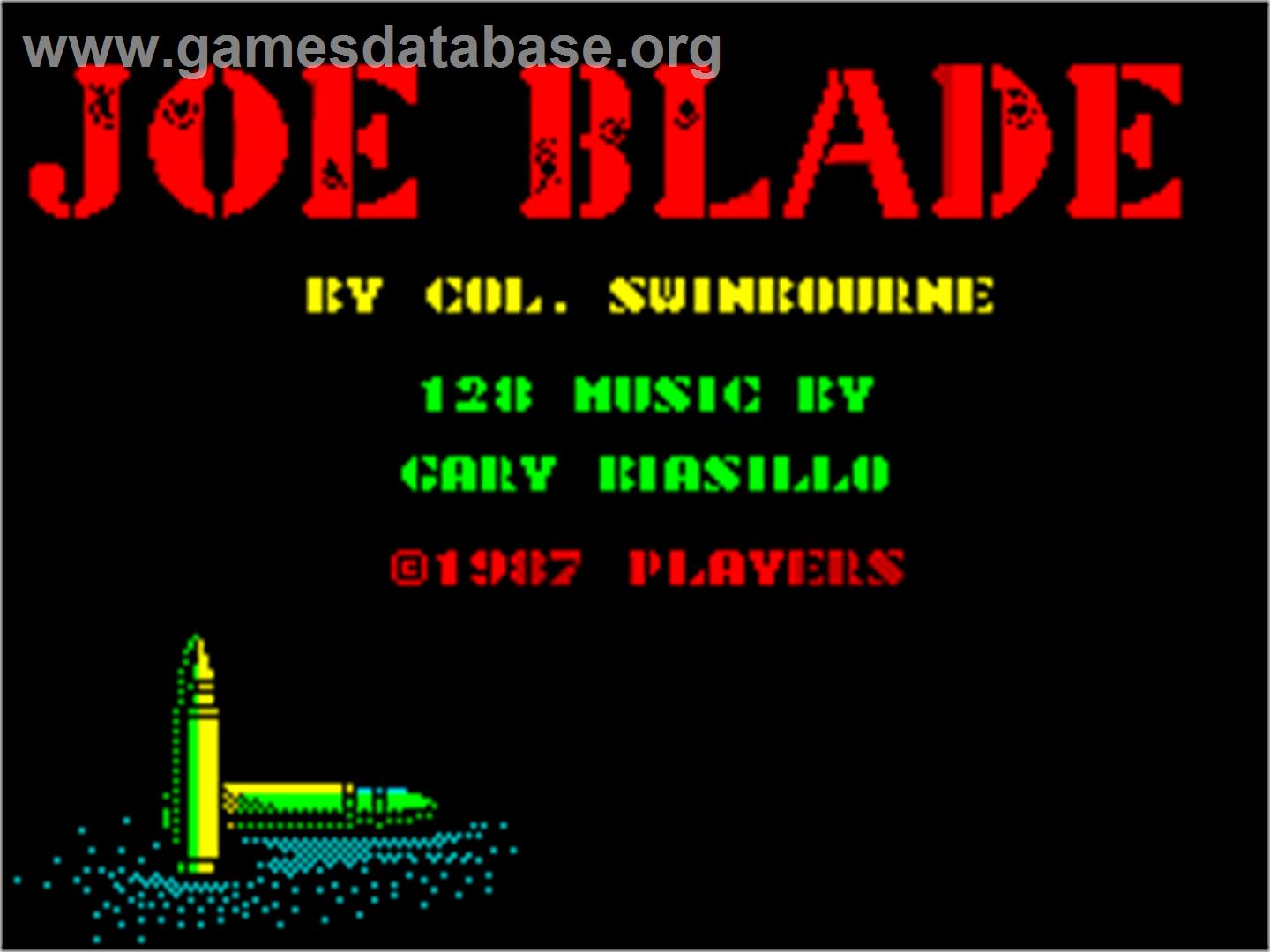 Joe Blade - Sinclair ZX Spectrum - Artwork - Title Screen