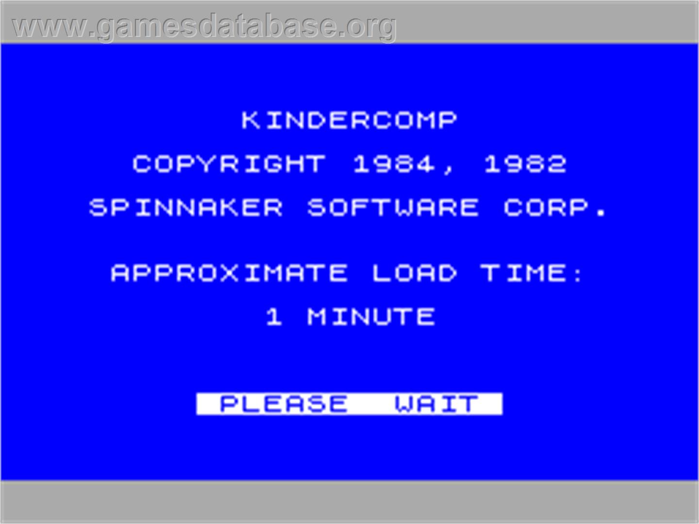 Kindercomp - Sinclair ZX Spectrum - Artwork - Title Screen