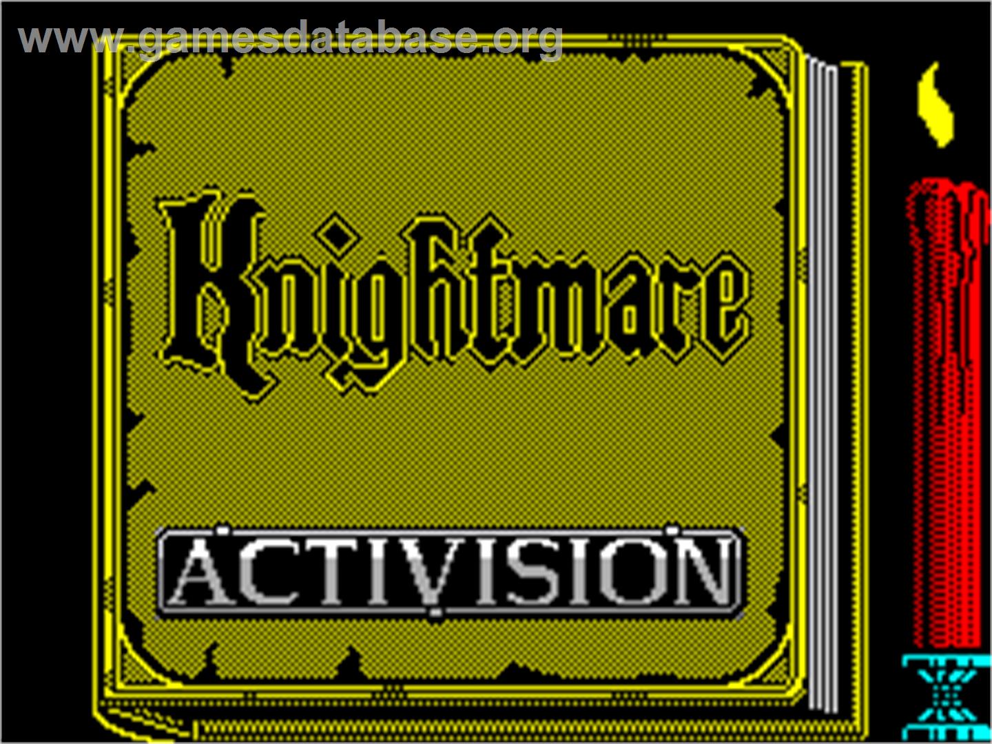 Knightmare - Sinclair ZX Spectrum - Artwork - Title Screen