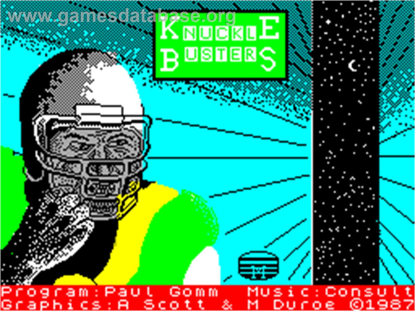 Knuckle Busters - Sinclair ZX Spectrum - Artwork - Title Screen