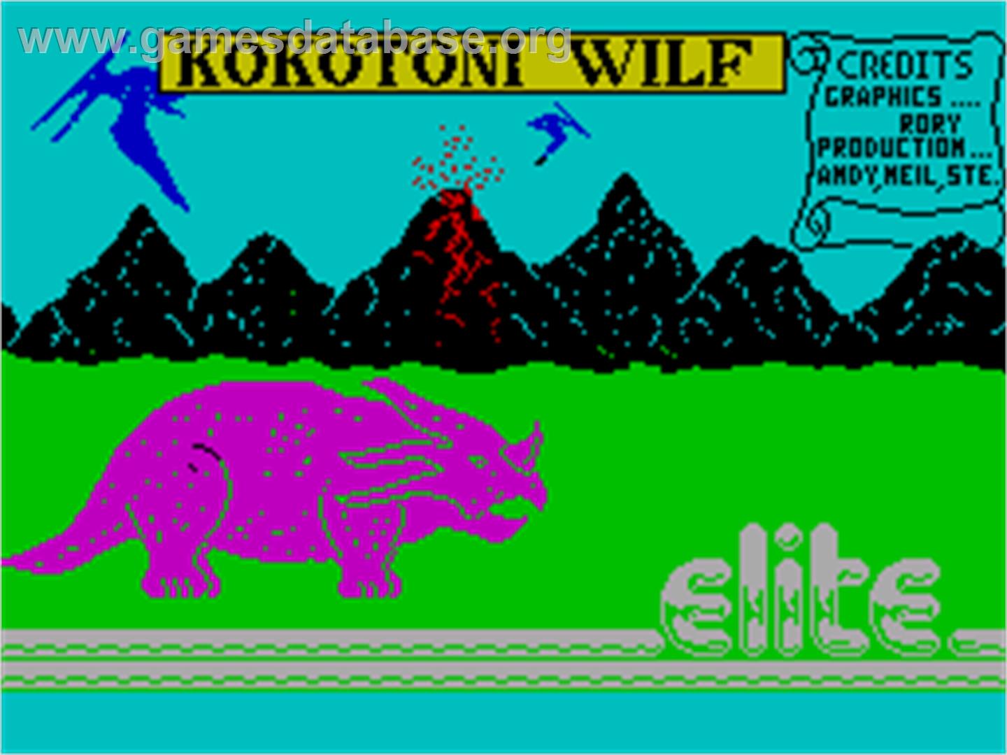Kokotoni Wilf - Sinclair ZX Spectrum - Artwork - Title Screen