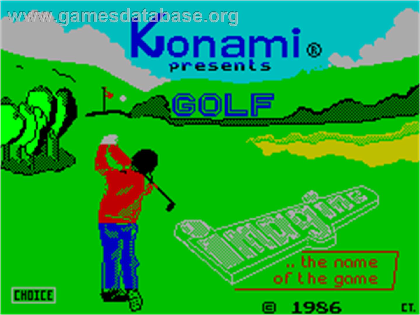 Konami's Golf - Sinclair ZX Spectrum - Artwork - Title Screen