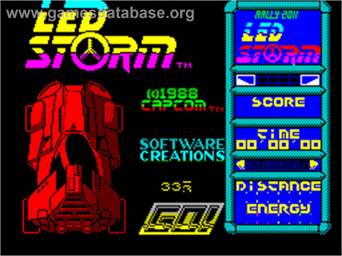 LED Storm - Sinclair ZX Spectrum - Artwork - Title Screen
