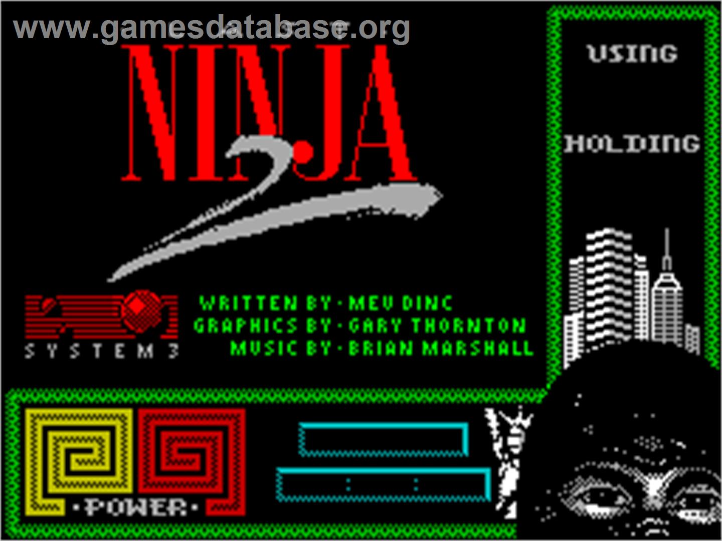 Last Ninja 2: Back with a Vengeance - Sinclair ZX Spectrum - Artwork - Title Screen