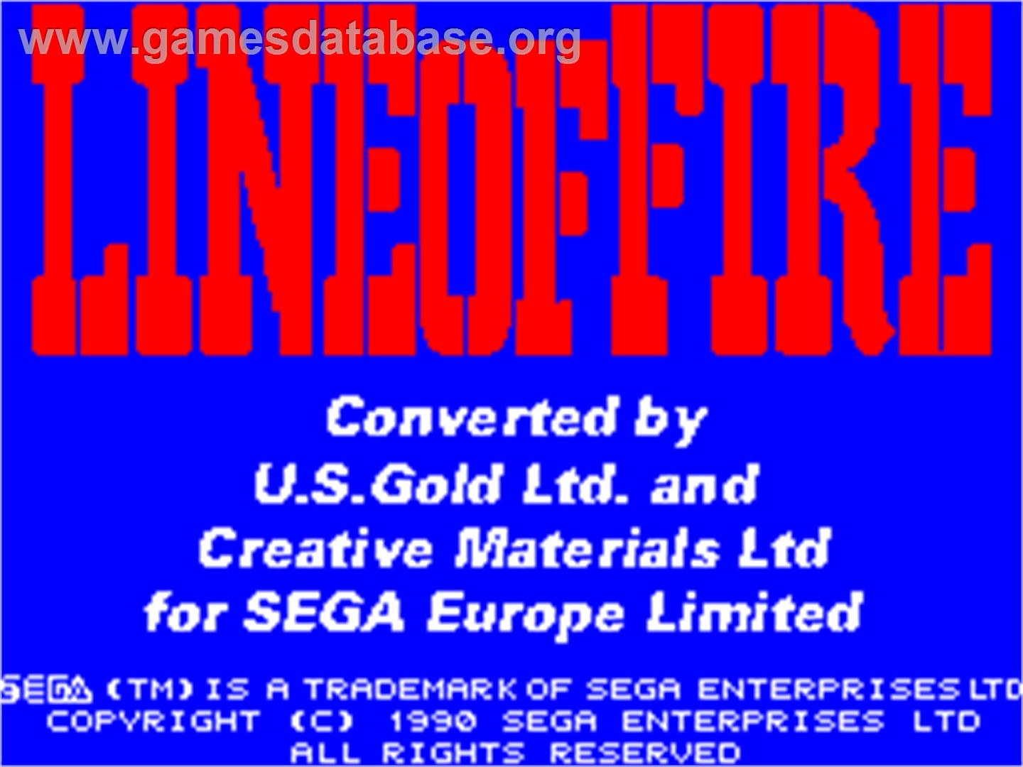 Line of Fire - Sinclair ZX Spectrum - Artwork - Title Screen