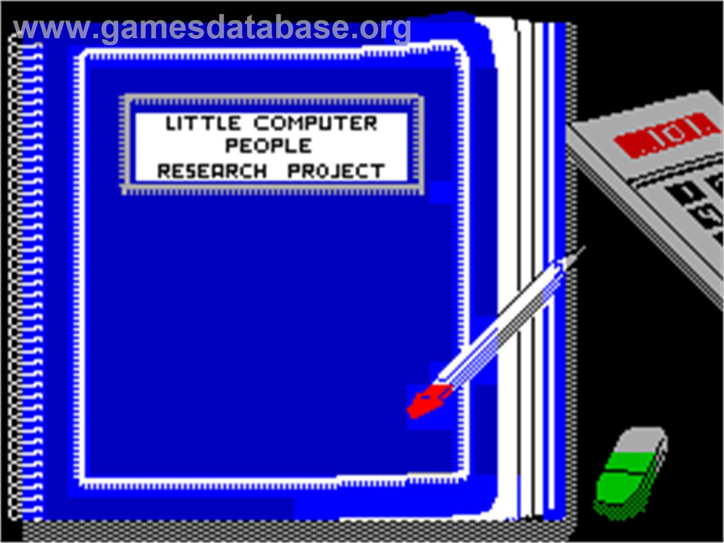 Little Computer People - Sinclair ZX Spectrum - Artwork - Title Screen