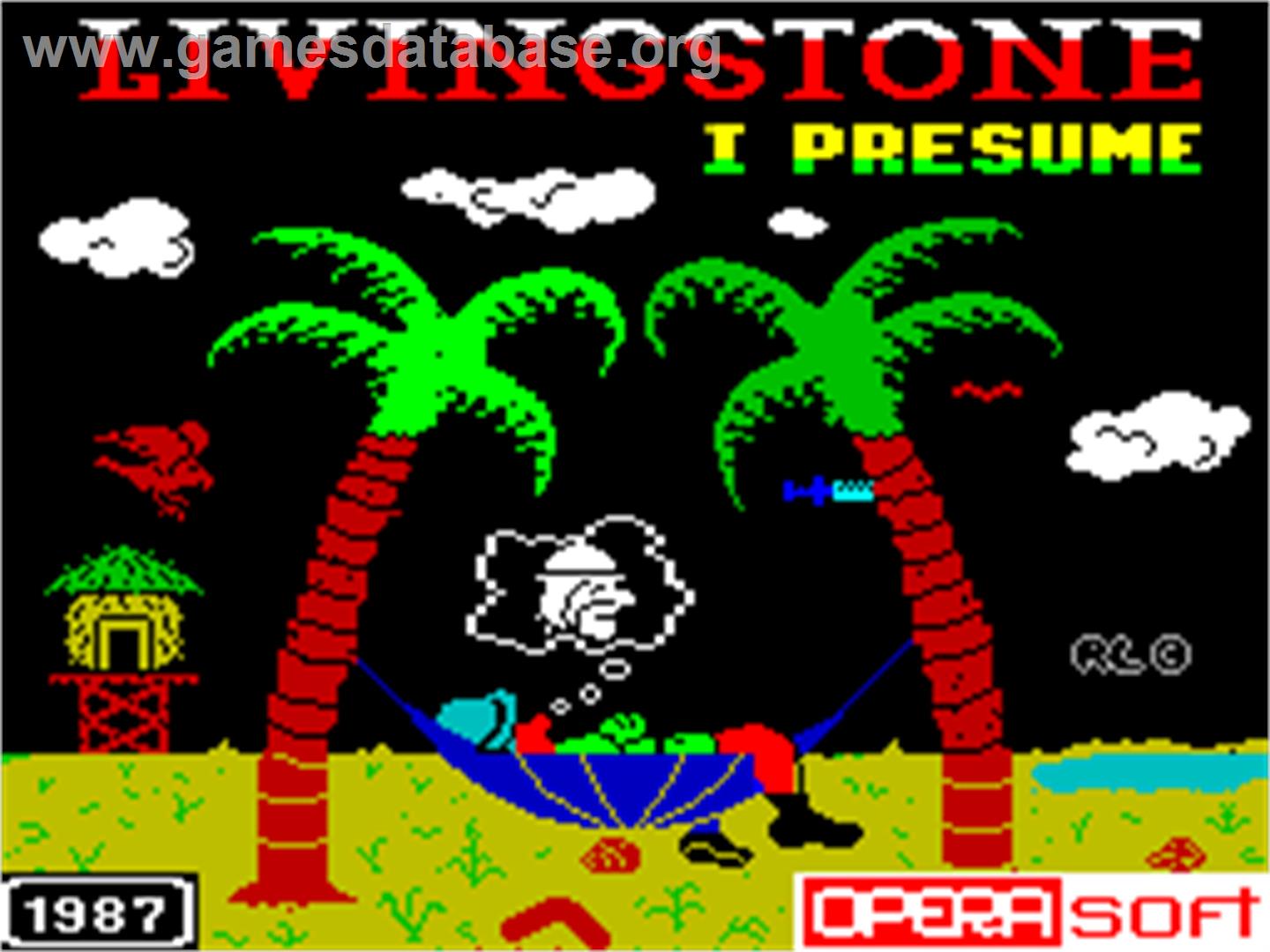 Livingstone Supongo 2 - Sinclair ZX Spectrum - Artwork - Title Screen