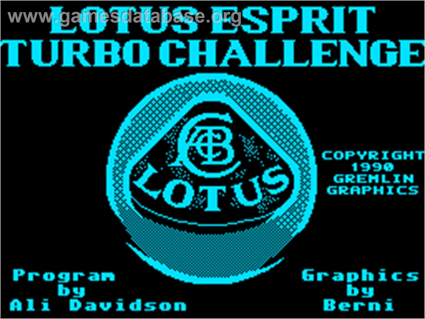 Lotus Esprit Turbo Challenge - Sinclair ZX Spectrum - Artwork - Title Screen