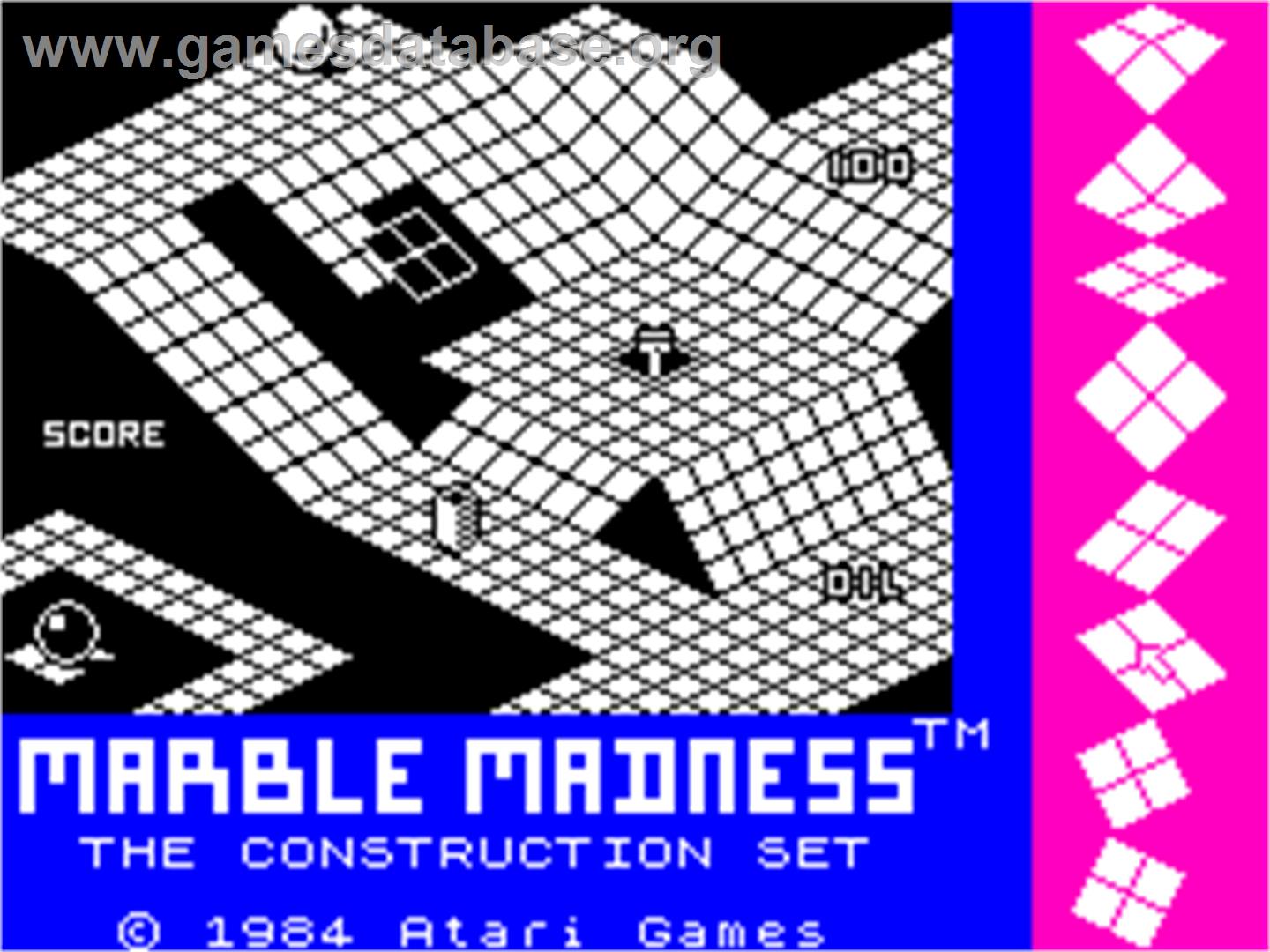 Marble Madness Construction Set - Sinclair ZX Spectrum - Artwork - Title Screen