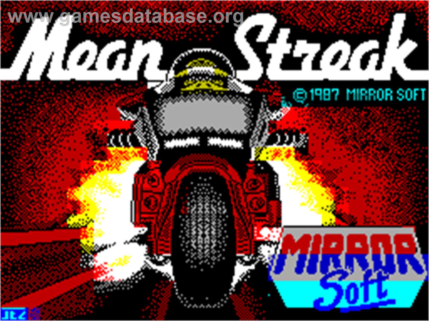 Mean Streak - Sinclair ZX Spectrum - Artwork - Title Screen