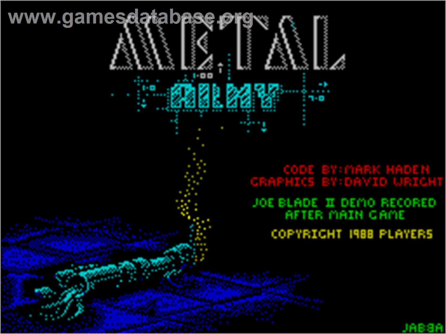 Metal Army - Sinclair ZX Spectrum - Artwork - Title Screen