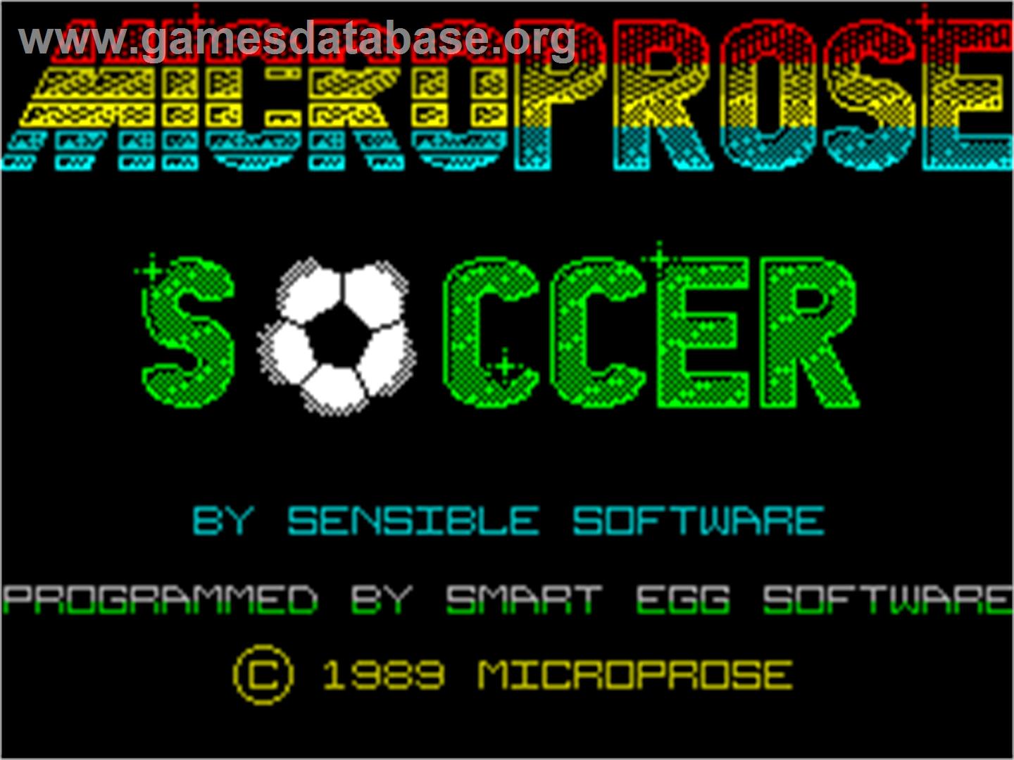 Microprose Pro Soccer - Sinclair ZX Spectrum - Artwork - Title Screen