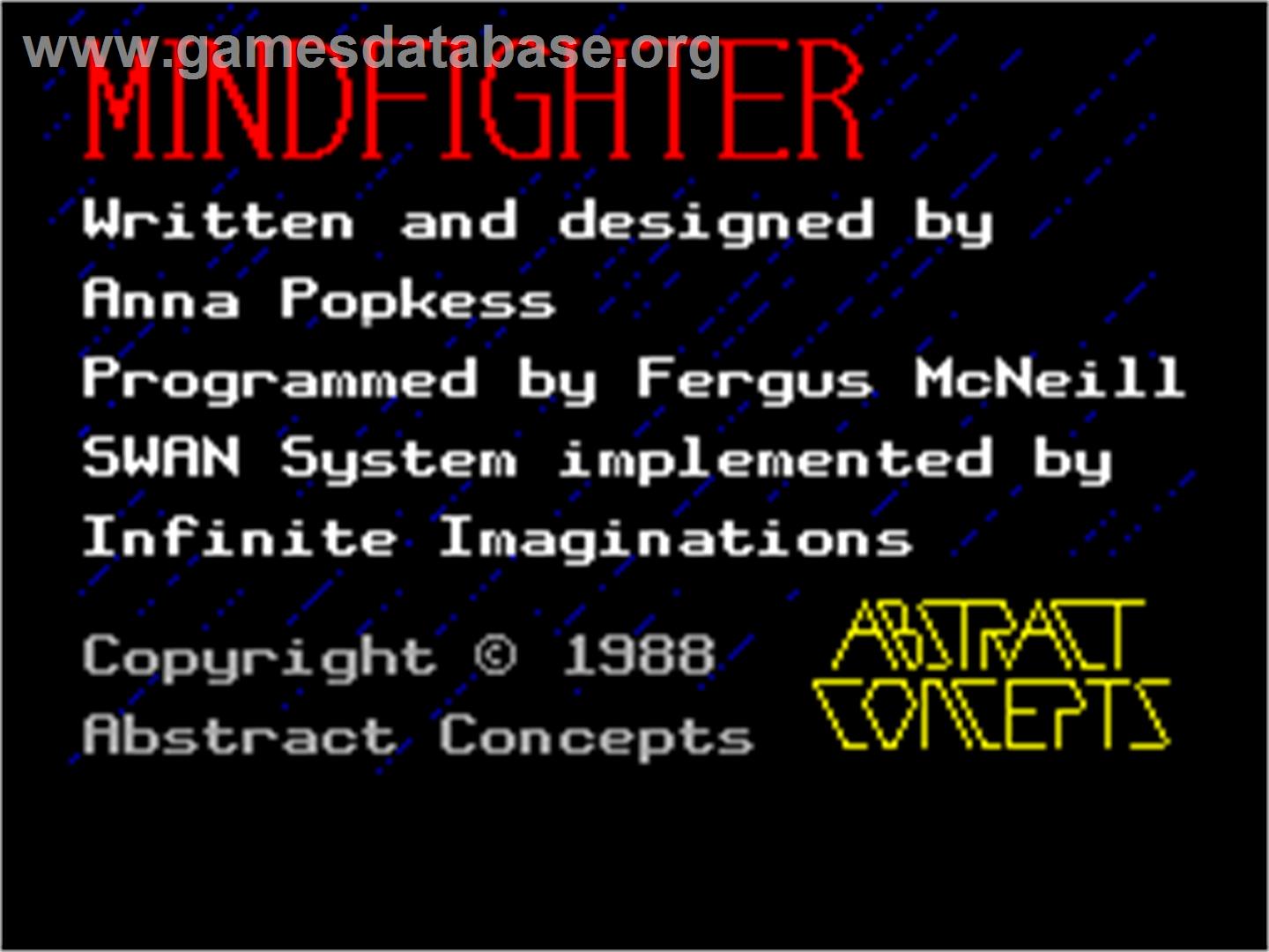 Mindfighter - Sinclair ZX Spectrum - Artwork - Title Screen