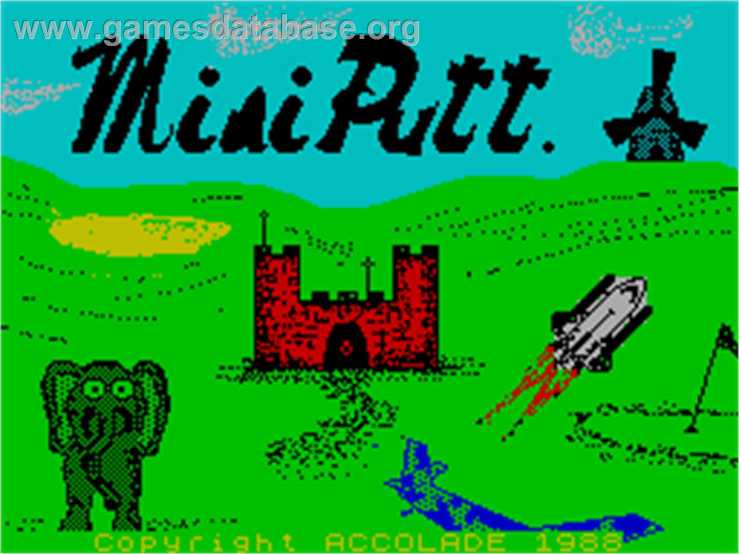 Mini-Putt - Sinclair ZX Spectrum - Artwork - Title Screen